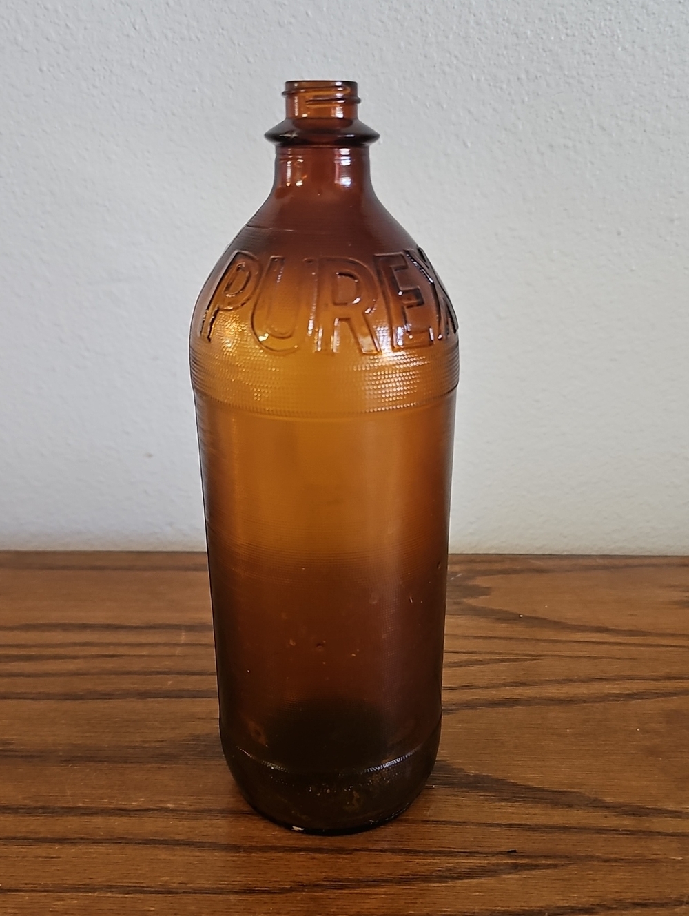 Vintage Amber 'Purex' Glass Bottle Tote 7